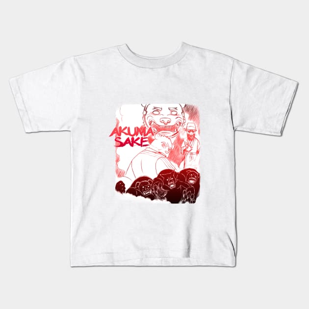 Akuma Sake,"The Druken Demon" Kids T-Shirt by sketchbooksage